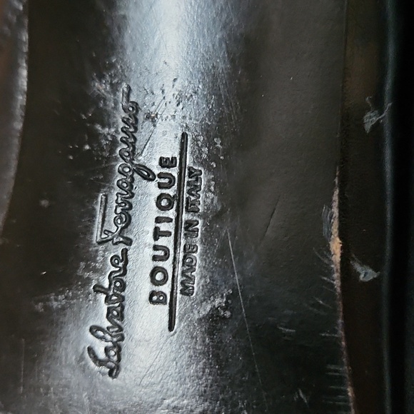 Salvatore Ferragamo Italian black leather Vintage used boots size 6.5 - Picture 6 of 16